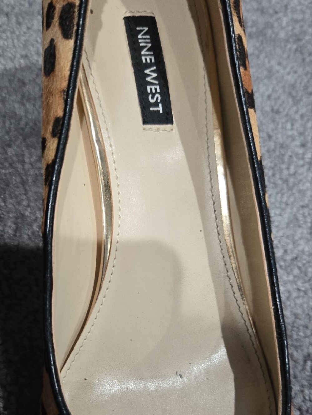 Nine West Leopard Spot Pointed Pumps - Tan & Black - Picture 5 of 9